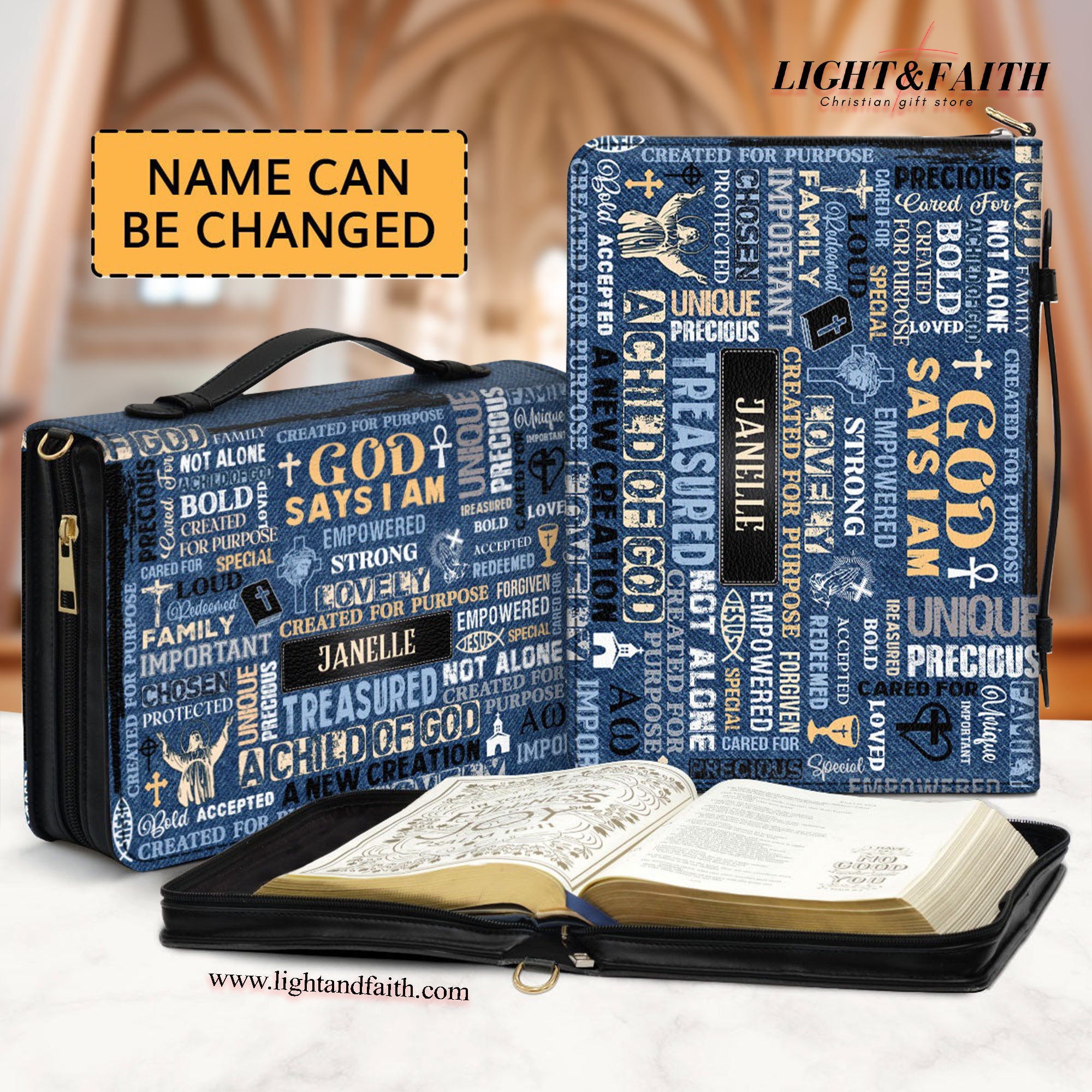 God Says I Am Leather Book Cover, Personalized Leather Bible Cover, Christian Gift, Bible Covers Jesus Gifts